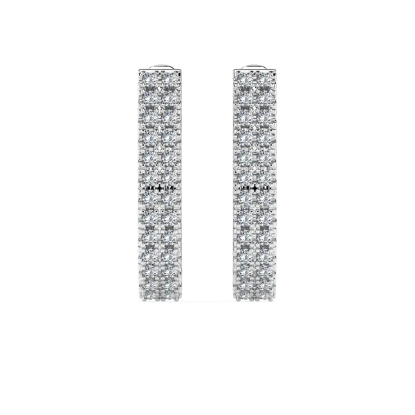 0,22 Karat Diamant Creolen, Weißgold 585 / 14 Karat, Gewicht ca. 2.5 g.