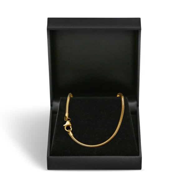 Goldkette als Schlangenkette in Gelbgold 585 / 14K, 75 cm lang, 2,4 mm breit, Gewicht ca. 19.5 g.