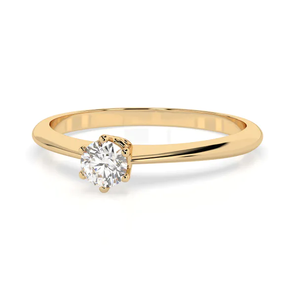 0,15 Karat Diamant Verlobungsring mit 1 Diamanten, Gelbgold 585 / 14K