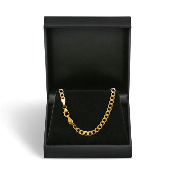 Goldkette als Panzerkette weit in Gelbgold 585 / 14K, 38 cm lang, 3,9 mm breit, Gewicht ca. 7.2 g.