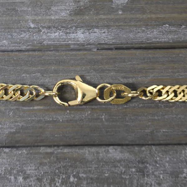 Armband als Singapurkette in Gelbgold 375 / 9 K, 21,5 cm lang, 2,9mm breit, Gewicht ca. 2.9 g.