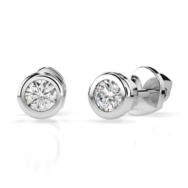 0,10 Karat Diamant Ohrstecker mit 2 echten Diamanten, Weißgold 585 / 14K