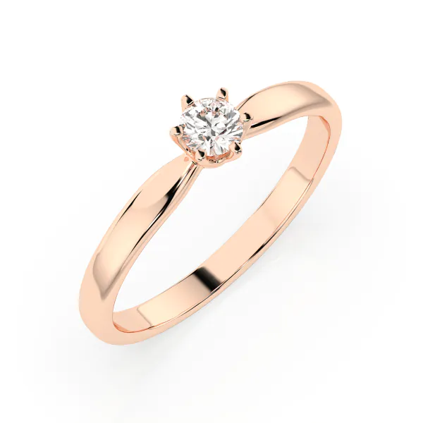 0,20 Karat Diamant Verlobungsring mit 1 Diamanten, Rotgold 585 / 14K