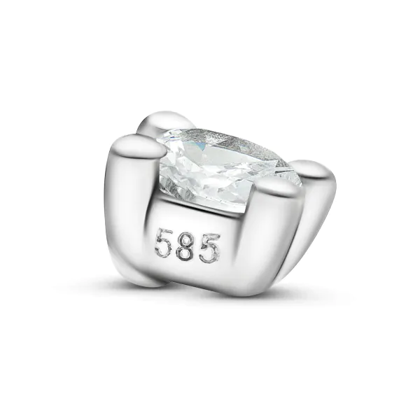 0,2 Karat Diamant Anhänger 4-er Krappe, Weißgold 585 / 14K, Höhe 6.4 mm, Breite 4.7 mm, Gewicht ca. 0.18 g