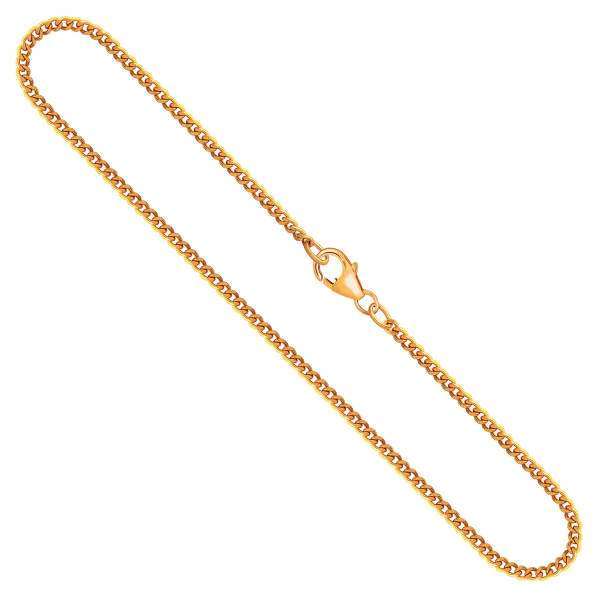 Goldkette als Panzerkette flach in Gelbgold 585 / 14K, 50 cm lang, 2,1 mm breit, Gewicht ca. 7.1 g.