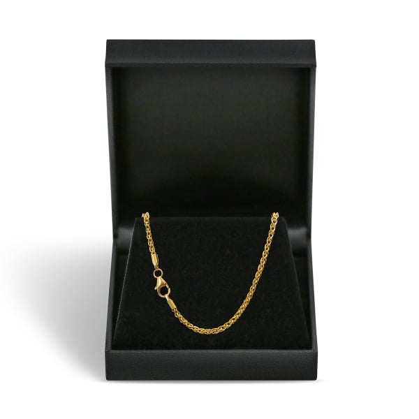 Goldkette als Zopfkette in Gelbgold 585 / 14K, 45 cm lang, 1,7 mm breit, Gewicht ca. 5.1 g.