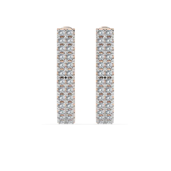 0,22 Karat Diamant Creolen, Rotgold 585 / 14 Karat, Gewicht ca. 2.5 g.