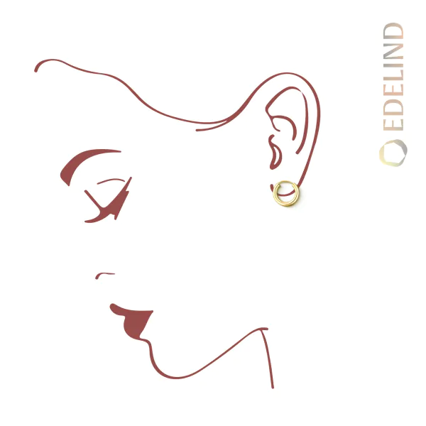 Ohrringe, Creolen, Gelbgold 333 / 8K, Außendurchmesser 15 mm, Breite 2.5 mm, Gewicht ca. 0.7 g