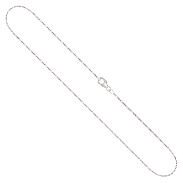 Goldkette als Ankerkette diamantiert in Weißgold 585 / 14K, 42 cm lang, 1,3 mm breit, Gewicht ca. 2.8 g.