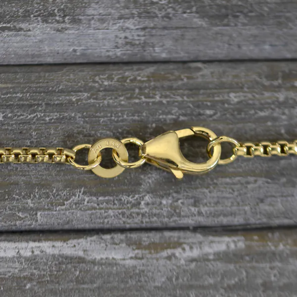 Goldkette als Venezianerkette rund geschlagen in Gelbgold 333 / 8K, 100 cm lang, 1,5 mm breit, Gewicht ca. 13.1 g.