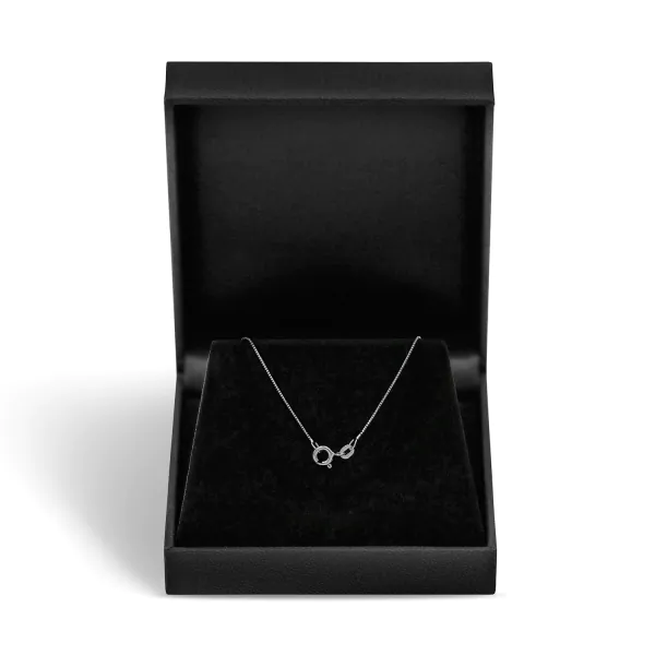 Goldkette als Venezianerkette in Weißgold 750 / 18K, 60 cm lang, 0,6 mm breit, Gewicht ca. 2.1 g.