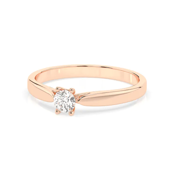 0,15 Karat Diamant Verlobungsring mit 1 Diamanten, Rotgold 585 / 14K