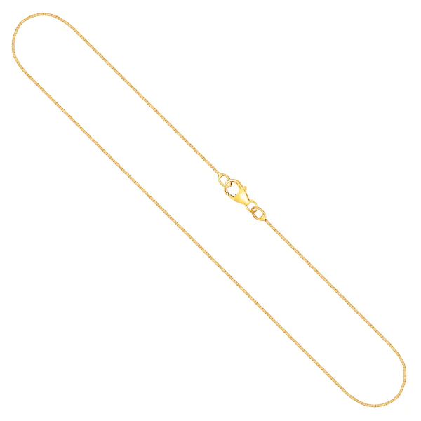 Goldkette als Venezianerkette in Gelbgold 750 / 18K, 42 cm lang, 0,9 mm breit, Gewicht ca. 3.4 g.