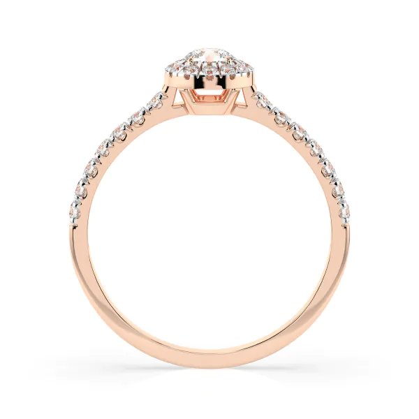 0,2+0,28 Karat Diamant Verlobungsring mit 27 Diamanten, Rotgold 585 / 14K