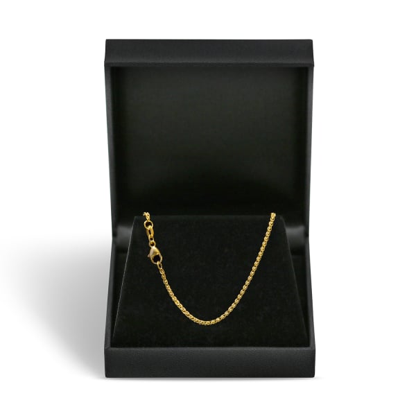 Goldkette als Zopfkette in Gelbgold 375 / 9K, 70 cm lang, 1,7 mm breit, Gewicht ca. 6.4 g.