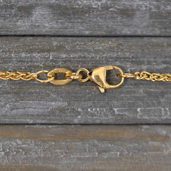 Goldkette als Zopfkette in Gelbgold 750 / 18K, 34 cm lang, 1,7 mm breit, Gewicht ca. 4.6 g.