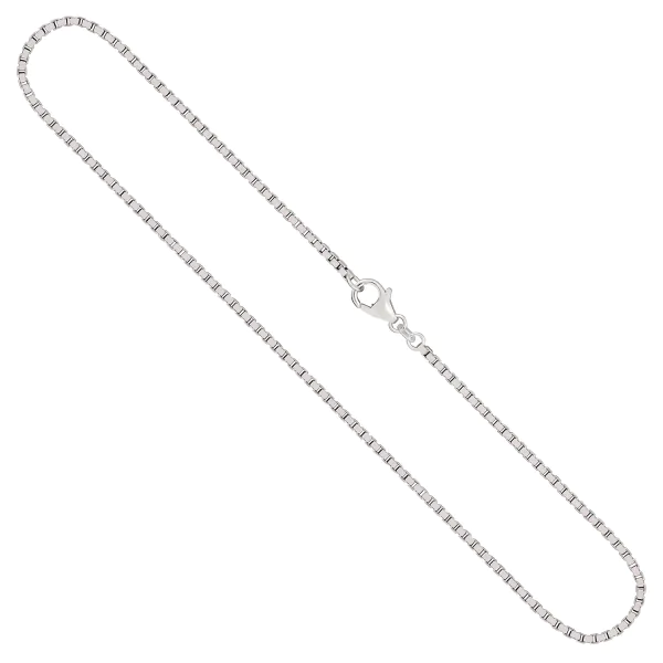 Goldkette als Venezianerkette in Weißgold 585 / 14K, 40 cm lang, 1,8 mm breit, Gewicht ca. 10.2 g.