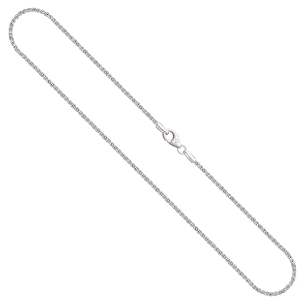 Goldkette als Zopfkette in Weißgold 585 / 14K, 42 cm lang, 1,7 mm breit, Gewicht ca. 5.2 g.