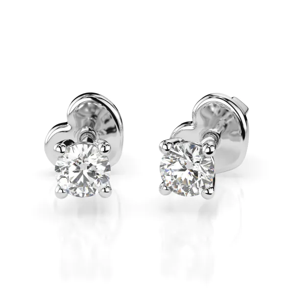0,12 Karat Diamant Ohrstecker mit 2 echten Diamanten, Weißgold 585 / 14K