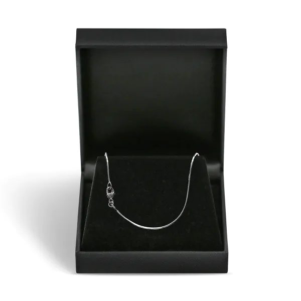 Goldkette als Schlangenkette diamantiert in Weißgold 750 / 18K, 40 cm lang, 0,9 mm breit, Gewicht ca. 4.5 g.