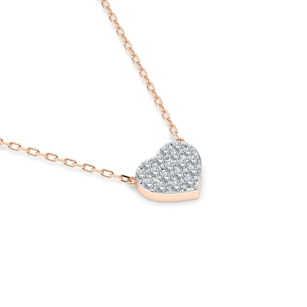 0,09 Karat Diamant Anhänger Herz Rotgold 585 (14K) mit Goldkette für Damen