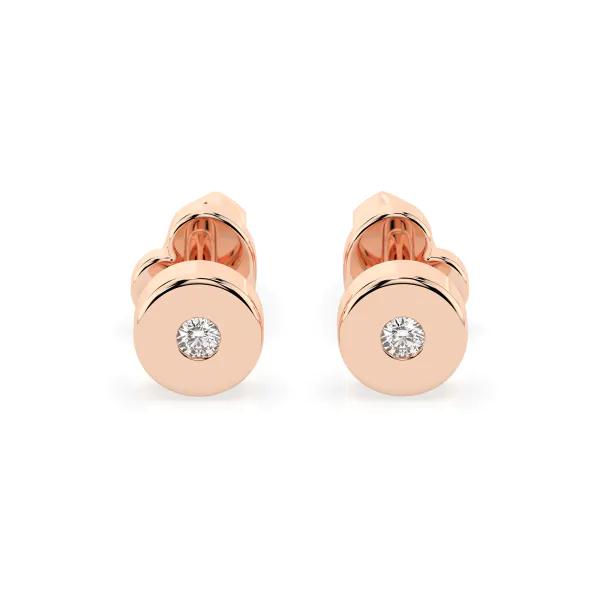 0,04 Karat Diamant Ohrstecker, Rotgold 585 / 14K