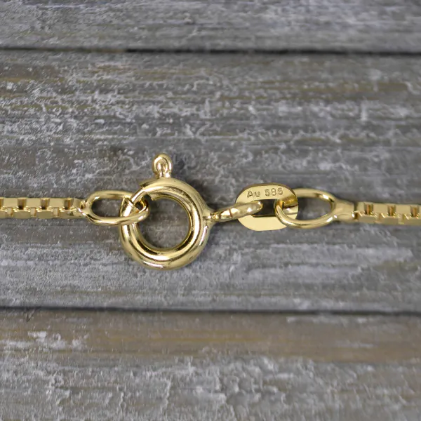 Armband als Venezianerkette in Gelbgold 585 / 14 K, 22 cm lang, 1,2mm breit, Gewicht ca. 2.3 g.
