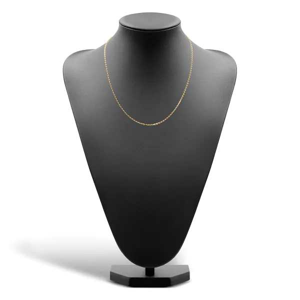 Goldkette als Ankerkette diamantiert in Gelbgold 585 / 14K, 45 cm lang, 1,9 mm breit, Gewicht ca. 6 g.