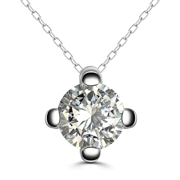 0,1 Karat Diamant Anhänger 4-er Krappe, Weißgold 585 / 14K, Höhe 5.8 mm, Breite 4 mm, Gewicht ca. 0.14 g