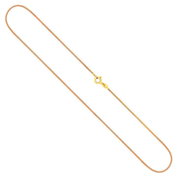 Goldkette als Schlangenkette in Gelbgold 333 / 8 Karat, 65 cm lang, 0.9 mm breit, Gewicht ca. 4,6 g.