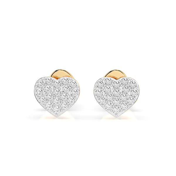 0,18 Karat Diamant Ohrstecker mit 36 echten Diamanten, Gelbgold 585 / 14K