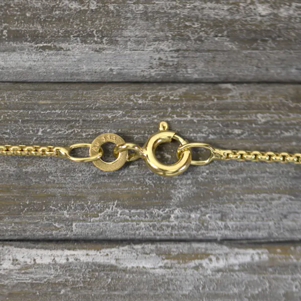 Goldkette als Venezianerkette rund geschlagen in Gelbgold 333 / 8K, 90 cm lang, 1,2 mm breit, Gewicht ca. 6.3 g.