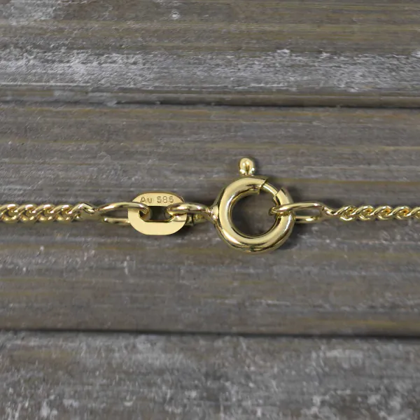 Goldkette als Panzerkette flach in Gelbgold 585 / 14K, 50 cm lang, 1,7 mm breit, Gewicht ca. 5.2 g.