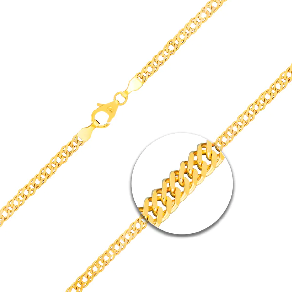 Goldkette als Zwillingspanzerkette in Gelbgold 333 / 8K, 50 cm lang, 3,9 mm breit, Gewicht ca. 9.2 g.