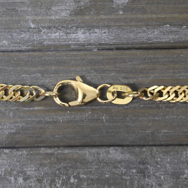 Armband als Singapurkette in Gelbgold 585 / 14 K, 18,5 cm lang, 2,9mm breit, Gewicht ca. 2.9 g.