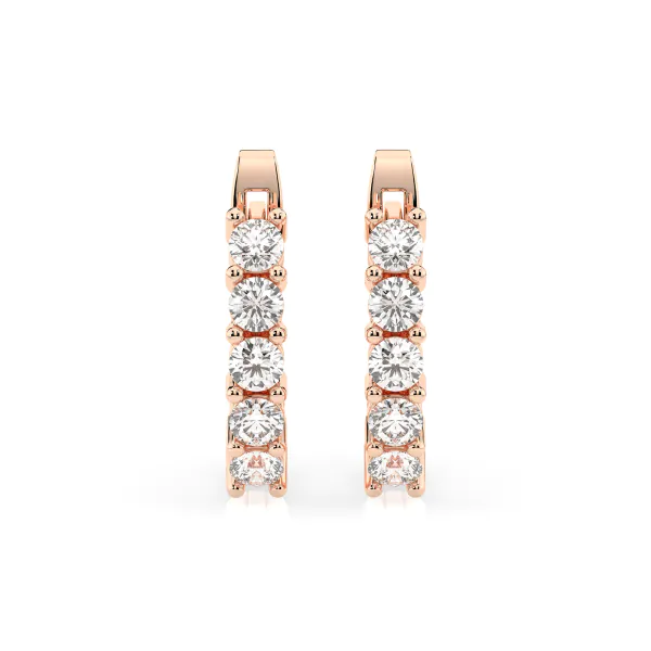 0,6 Karat Diamant Creolen, Rotgold 585 / 14 Karat