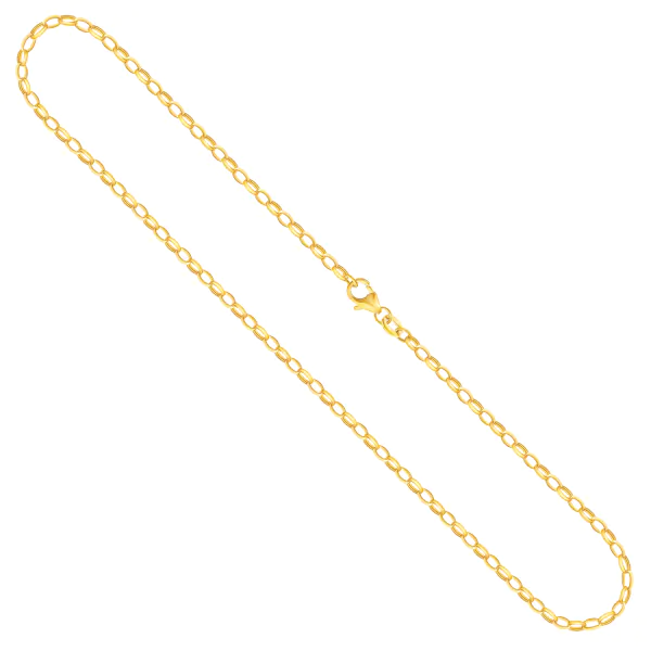 Goldkette als Erbskette in Gelbgold 375 / 9K, 38 cm lang, 2,4 mm breit, Gewicht ca. 3.4 g.