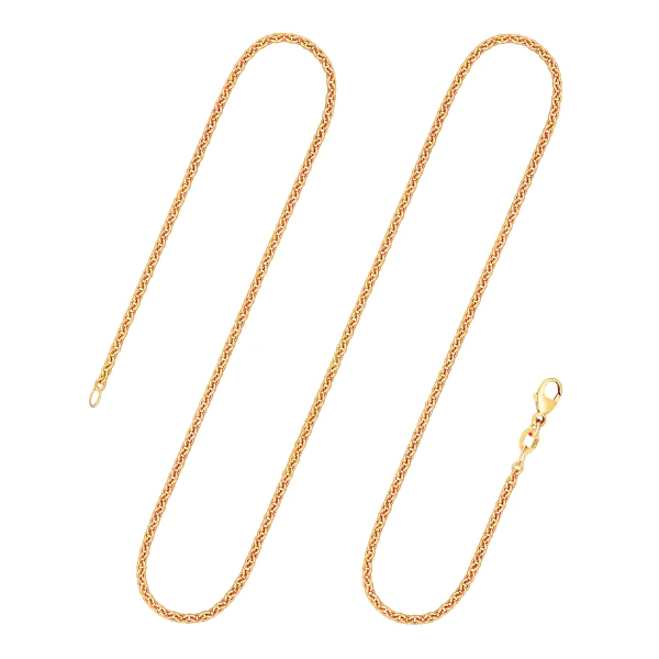 Goldkette als Ankerkette rund in Gelbgold 750 / 18K, 80 cm lang, 2,4 mm breit, Gewicht ca. 16 g.