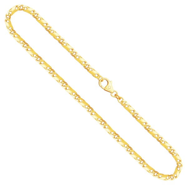 Goldkette als Dollarkette satiniert in Gelbgold 333 / 8K, 50 cm lang, 3,7 mm breit, Gewicht ca. 19.4 g.