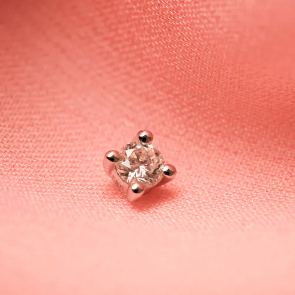 0,1 Karat Diamant Anhänger 4-er Krappe, Weißgold 585 / 14K, Höhe 5.8 mm, Breite 4 mm, Gewicht ca. 0.14 g