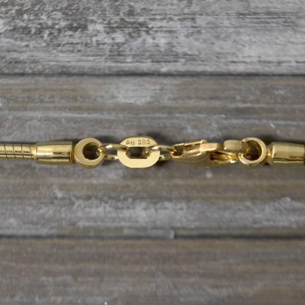 Goldkette als Tondakette in Gelbgold 585 / 14K, 55 cm lang, 1,5 mm breit, Gewicht ca. 12.2 g.