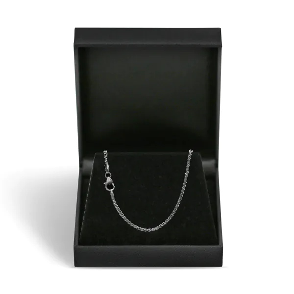 Goldkette als Zopfkette in Weißgold 585 / 14K, 42 cm lang, 1,7 mm breit, Gewicht ca. 5.2 g.