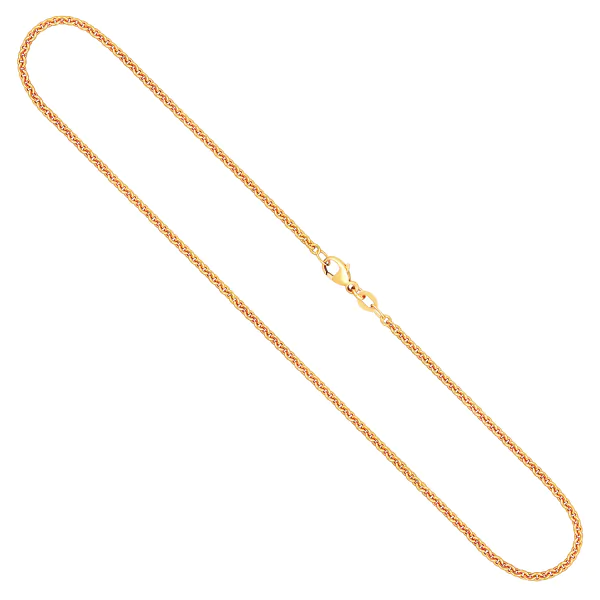 Goldkette als Ankerkette rund in Gelbgold 750 / 18K, 80 cm lang, 2,4 mm breit, Gewicht ca. 16 g.