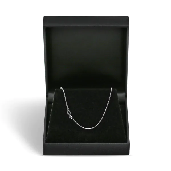 Goldkette als Schlangenkette in Weißgold 585 / 14K, 50 cm lang, 1,1 mm breit, Gewicht ca. 6.1 g.