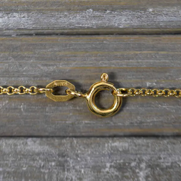 Goldkette als Erbskette in Gelbgold 375 / 9K, 38 cm lang, 1,5 mm breit, Gewicht ca. 2.9 g.