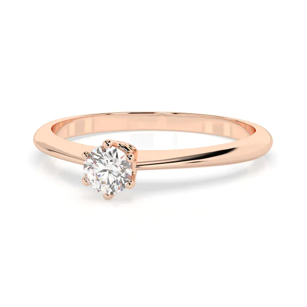 0,15 Karat Diamant Verlobungsring mit 1 Diamanten, Rotgold 585 / 14K