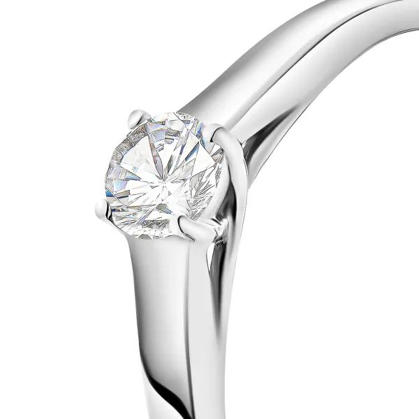 0,20 Karat Diamant Verlobungsring, Weißgold 750 / 18K, Weite 49 mm, Gewicht ca. 2.39 g.