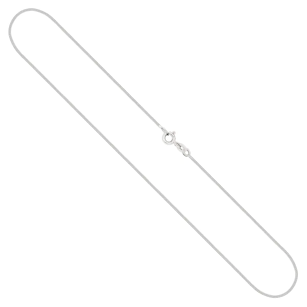Goldkette als Tondakette in Weißgold 375 / 9K, 40 cm lang, 0,8 mm breit, Gewicht ca. 2.6 g.