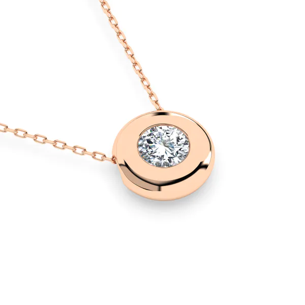 0,15 Karat Diamant Anhänger Rotgold 585 (14K) mit Goldkette für Damen