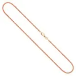 Goldkette als Ankerkette rund in Rotgold 585 / 14K, 90 cm lang, 2,4 mm breit, Gewicht ca. 15 g.